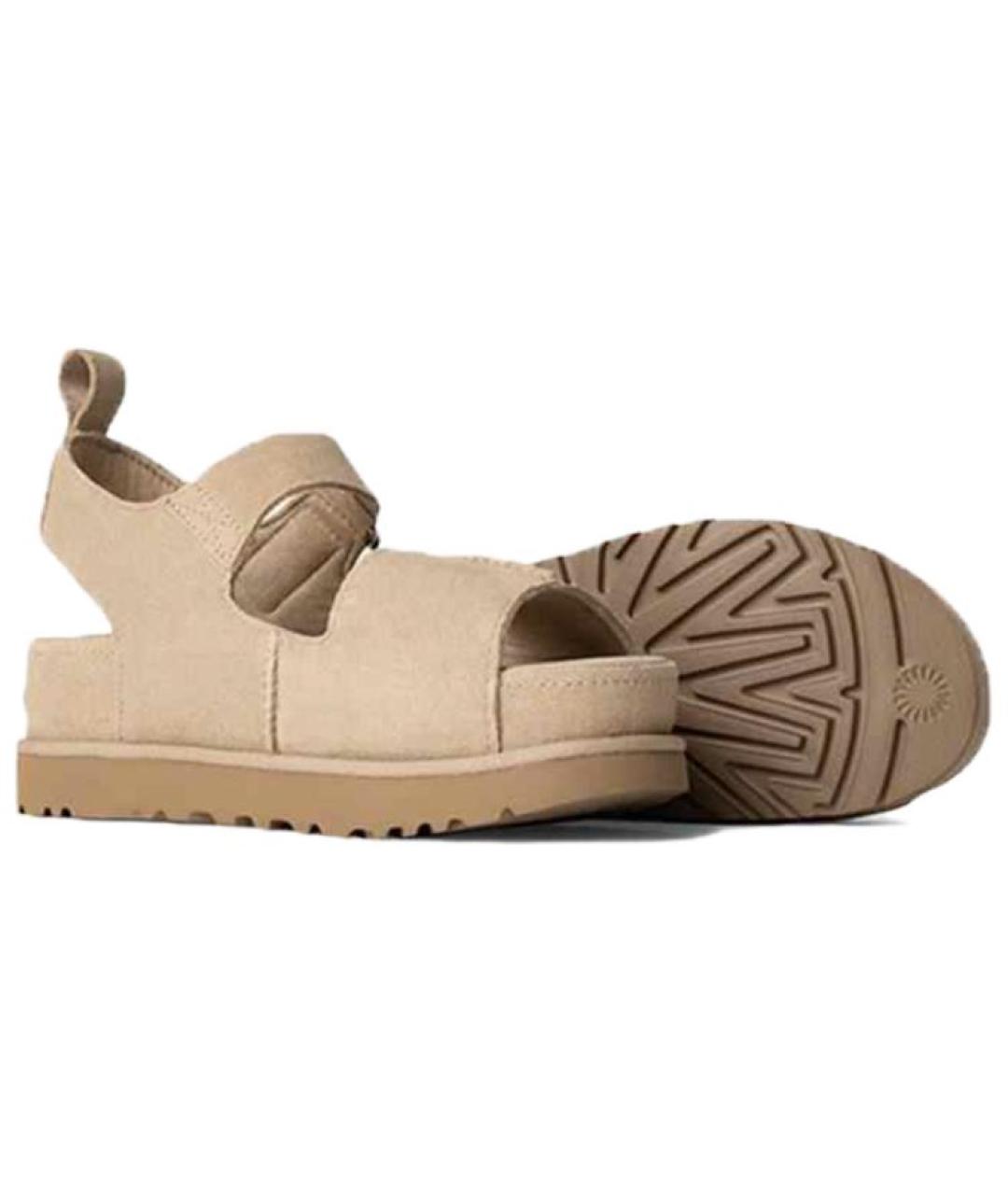UGG AUSTRALIA Бежевые нубуковые сандалии, фото 4