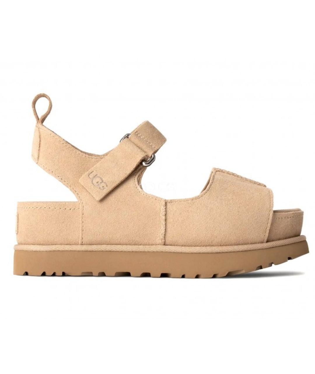 UGG AUSTRALIA Бежевые нубуковые сандалии, фото 1