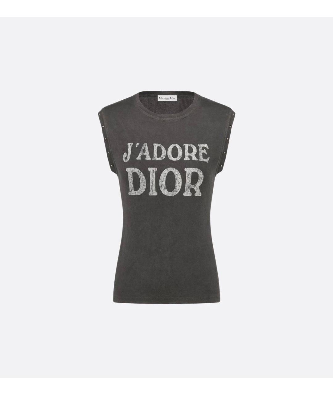 CHRISTIAN DIOR Серая хлопковая майка, фото 5