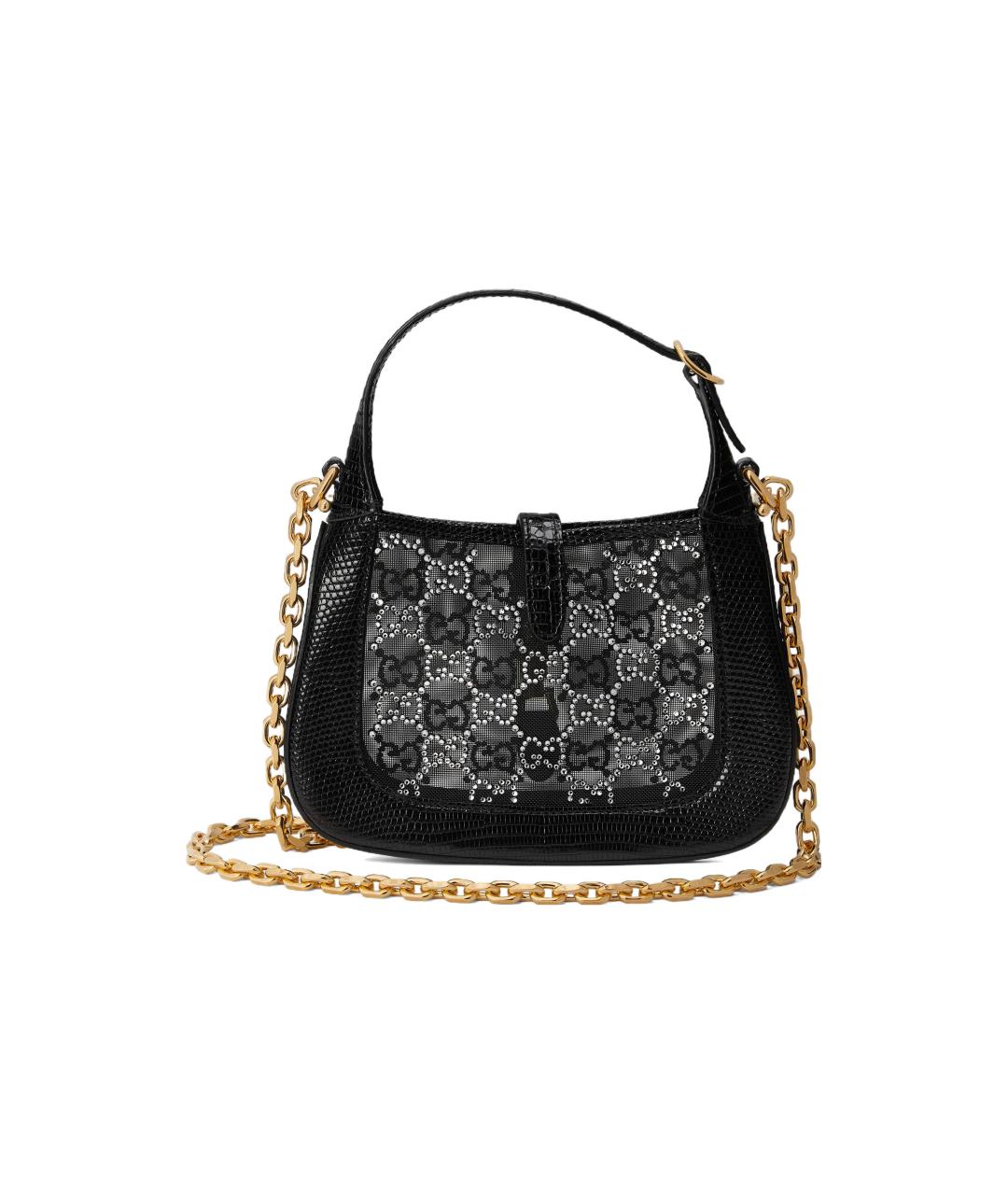 GUCCI Черная жаккардовая сумка с короткими ручками, фото 3