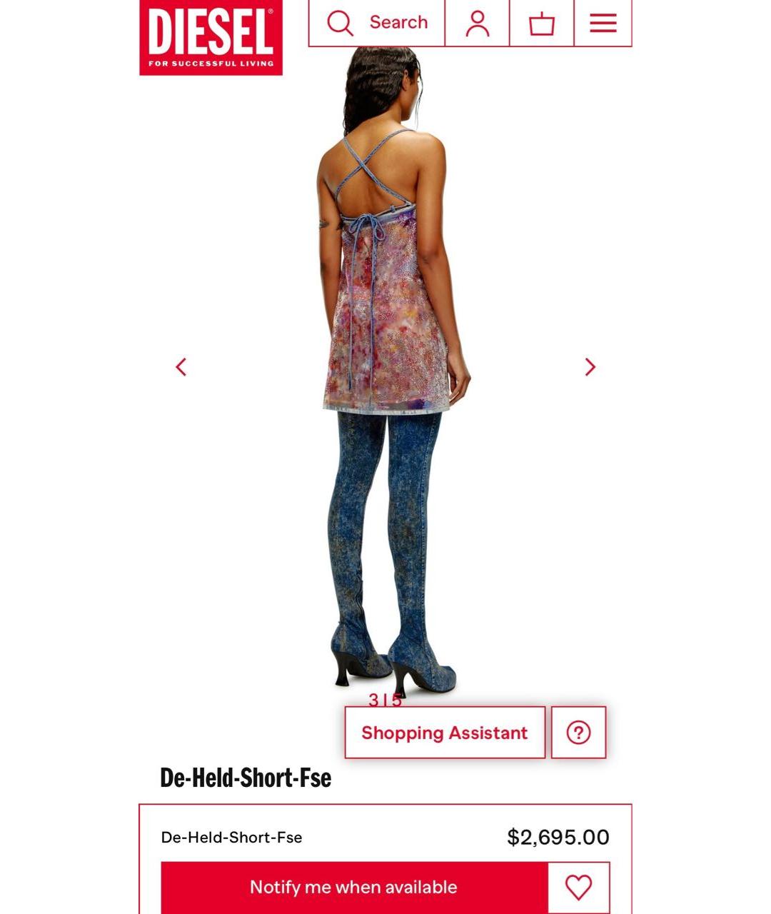 DIESEL Мульти коктейльное платье, фото 3