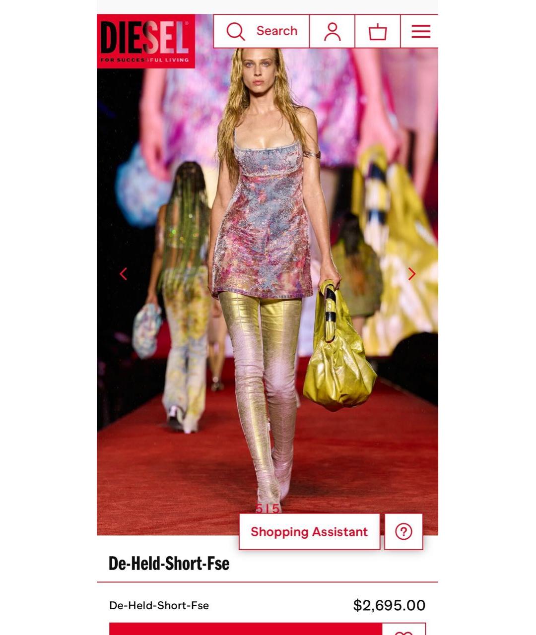 DIESEL Мульти коктейльное платье, фото 2