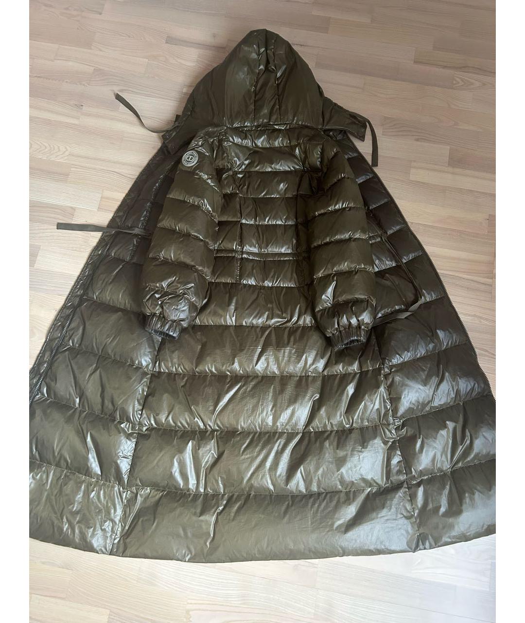 TWIN-SET Зеленый полиэстеровый пуховик, фото 2