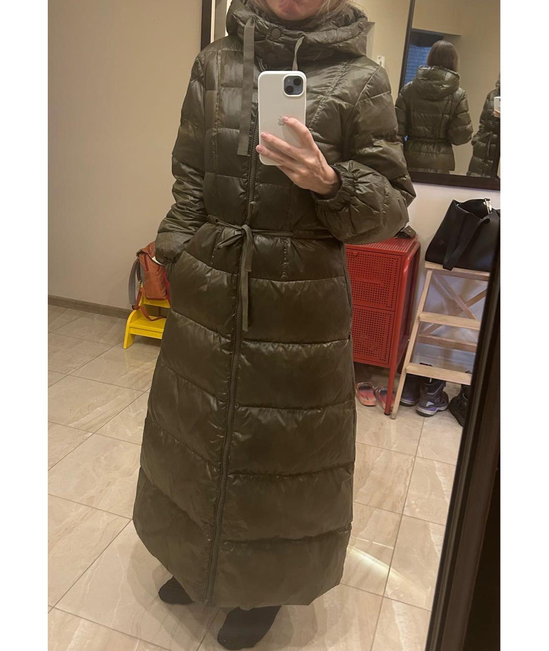 TWIN-SET Зеленый полиэстеровый пуховик, фото 5