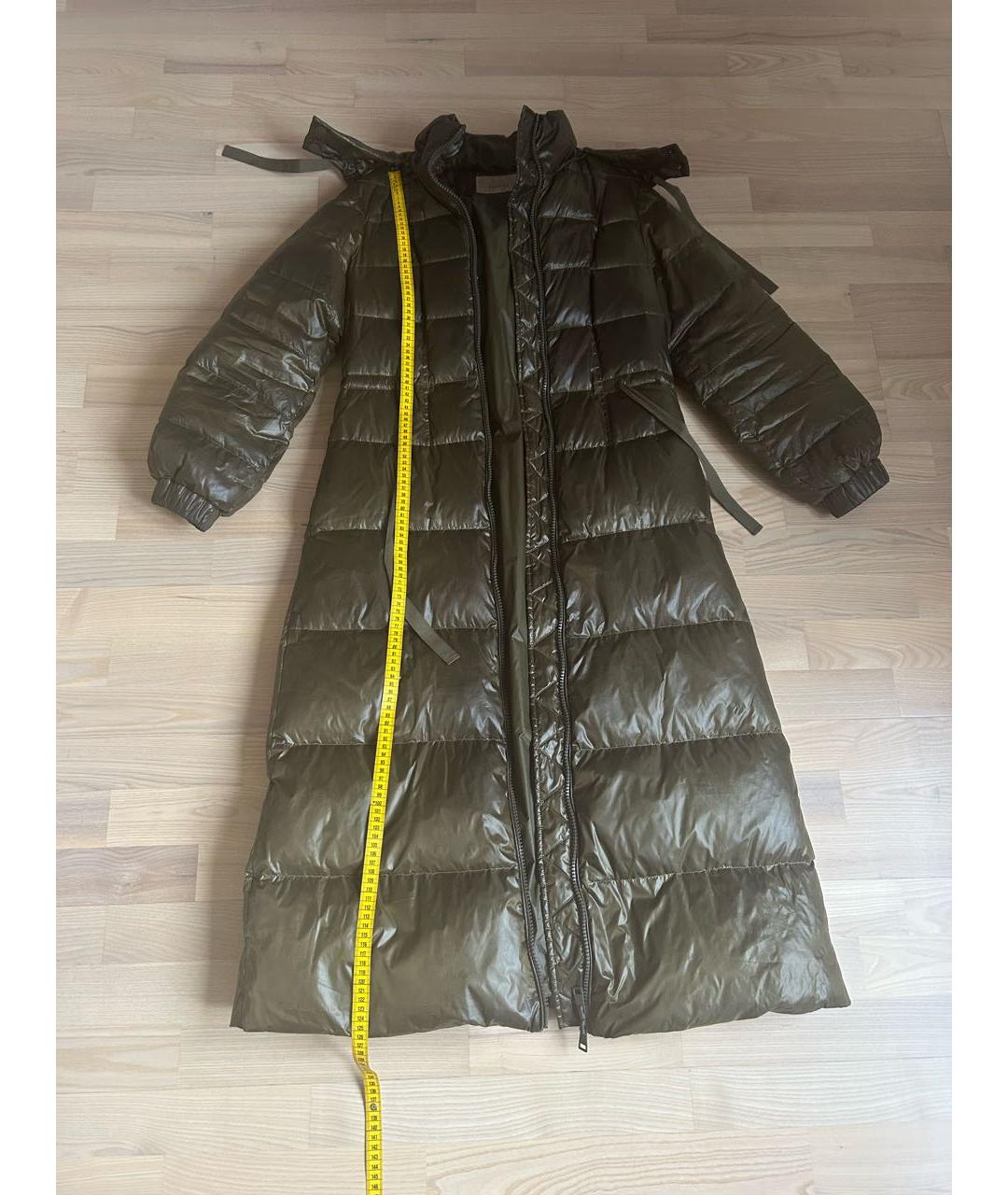 TWIN-SET Зеленый полиэстеровый пуховик, фото 4