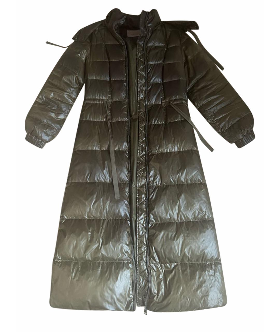 TWIN-SET Зеленый полиэстеровый пуховик, фото 6