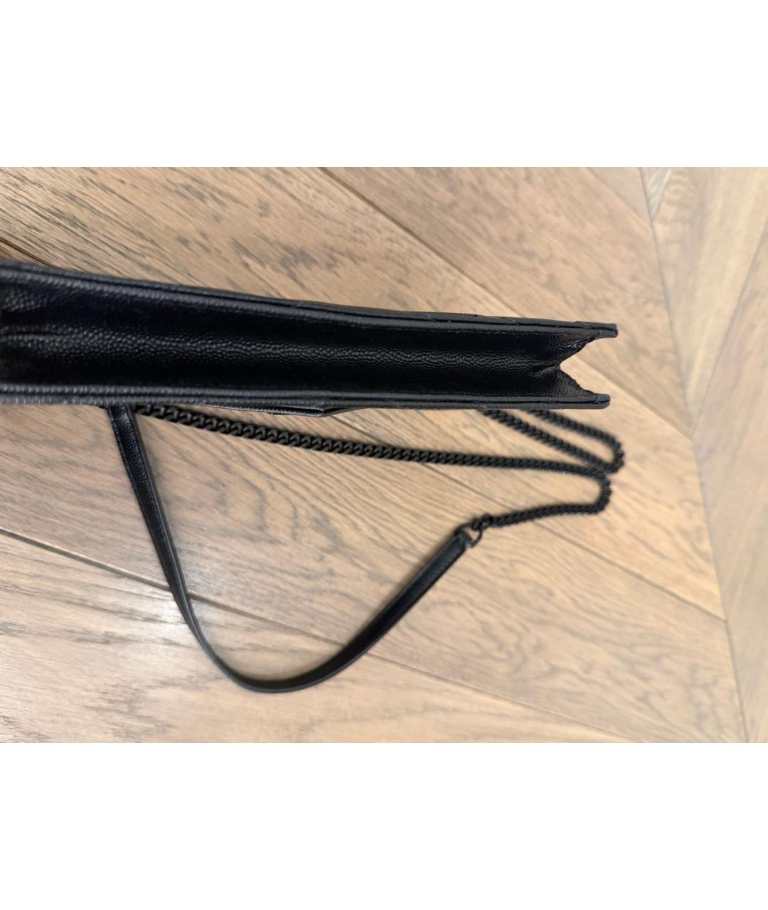 SAINT LAURENT Черная кожаная сумка через плечо, фото 6