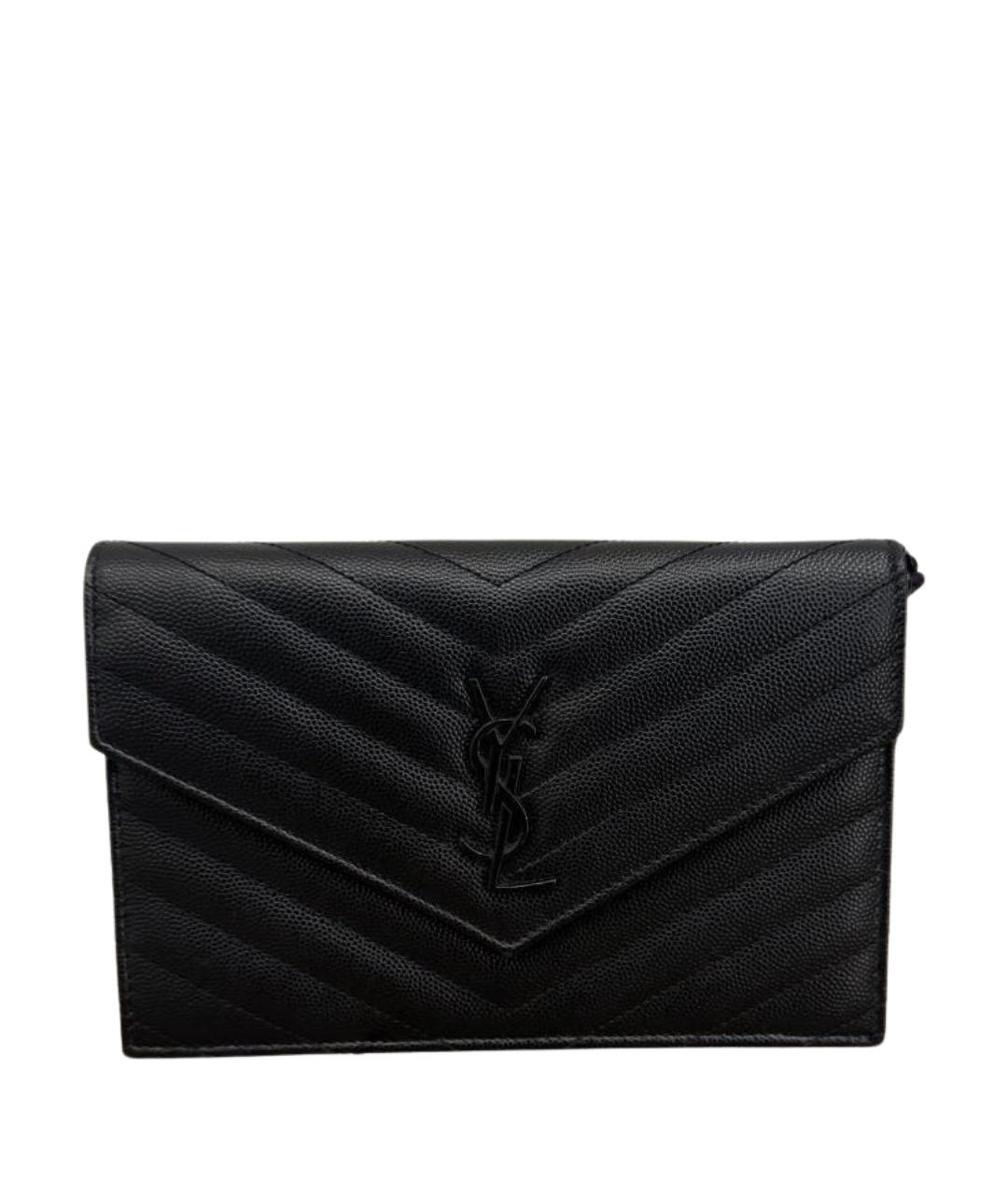 SAINT LAURENT Черная кожаная сумка через плечо, фото 1