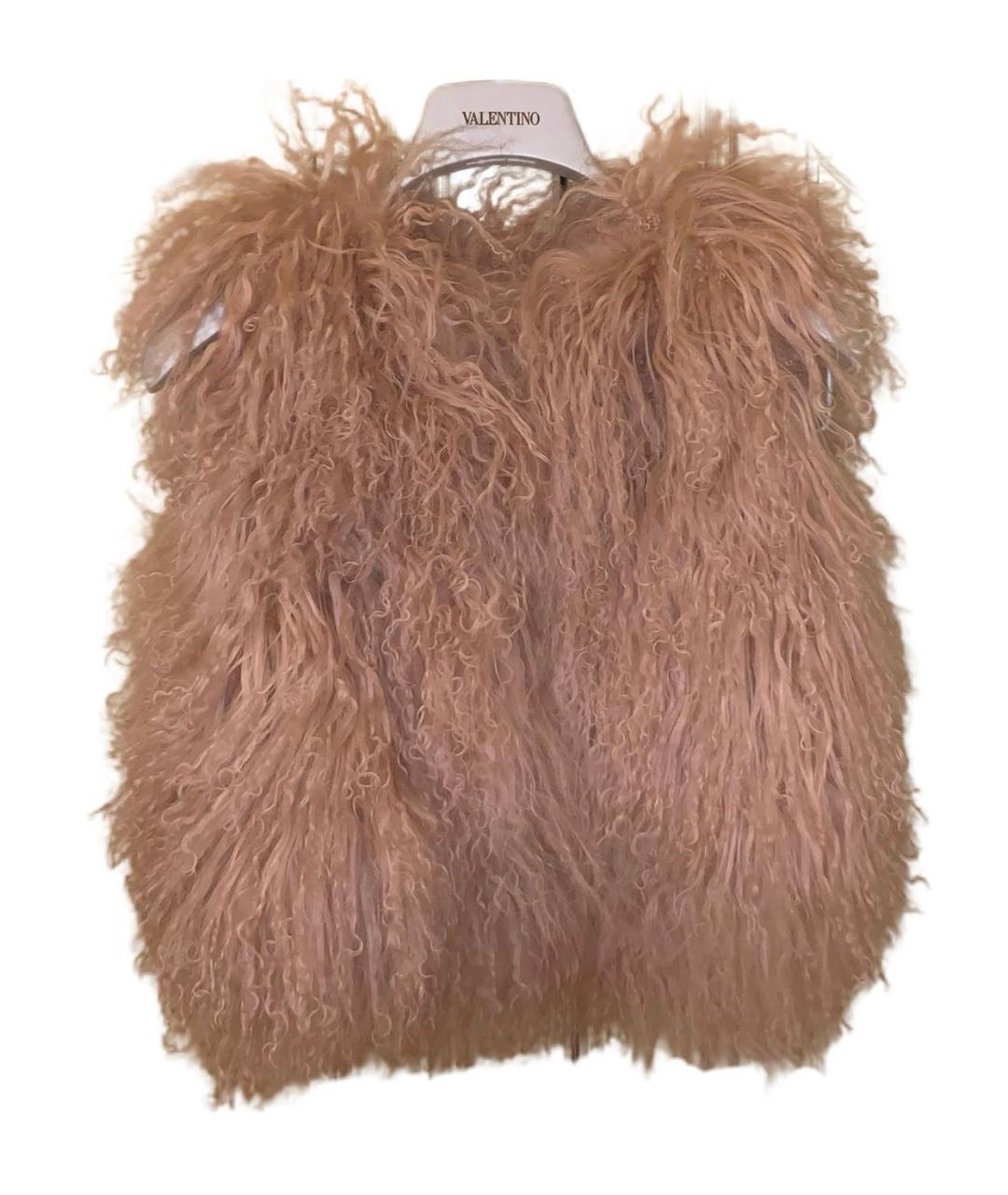 BONPOINT Розовый меховой жакет / жилет, фото 5