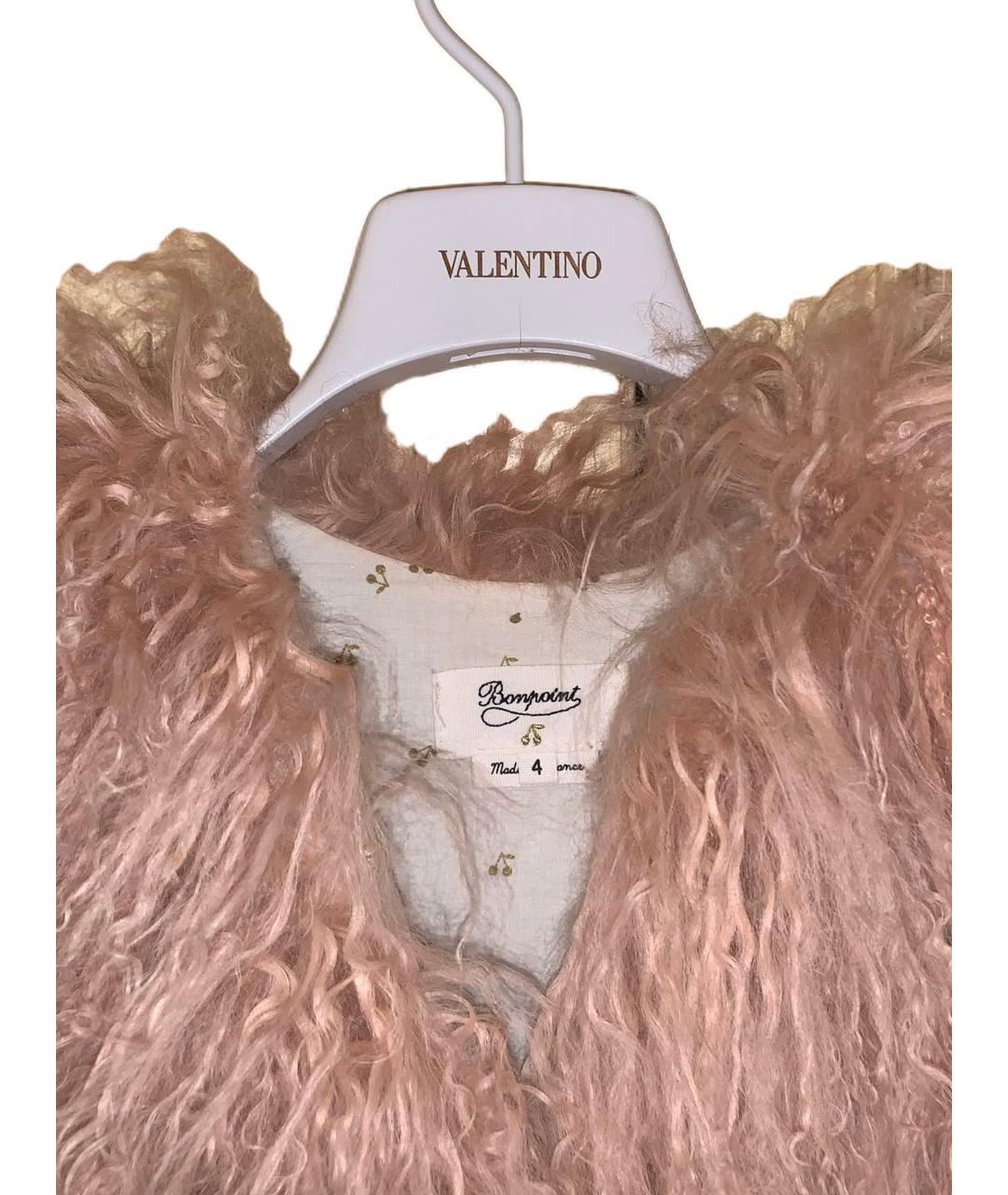 BONPOINT Розовый меховой жакет / жилет, фото 3