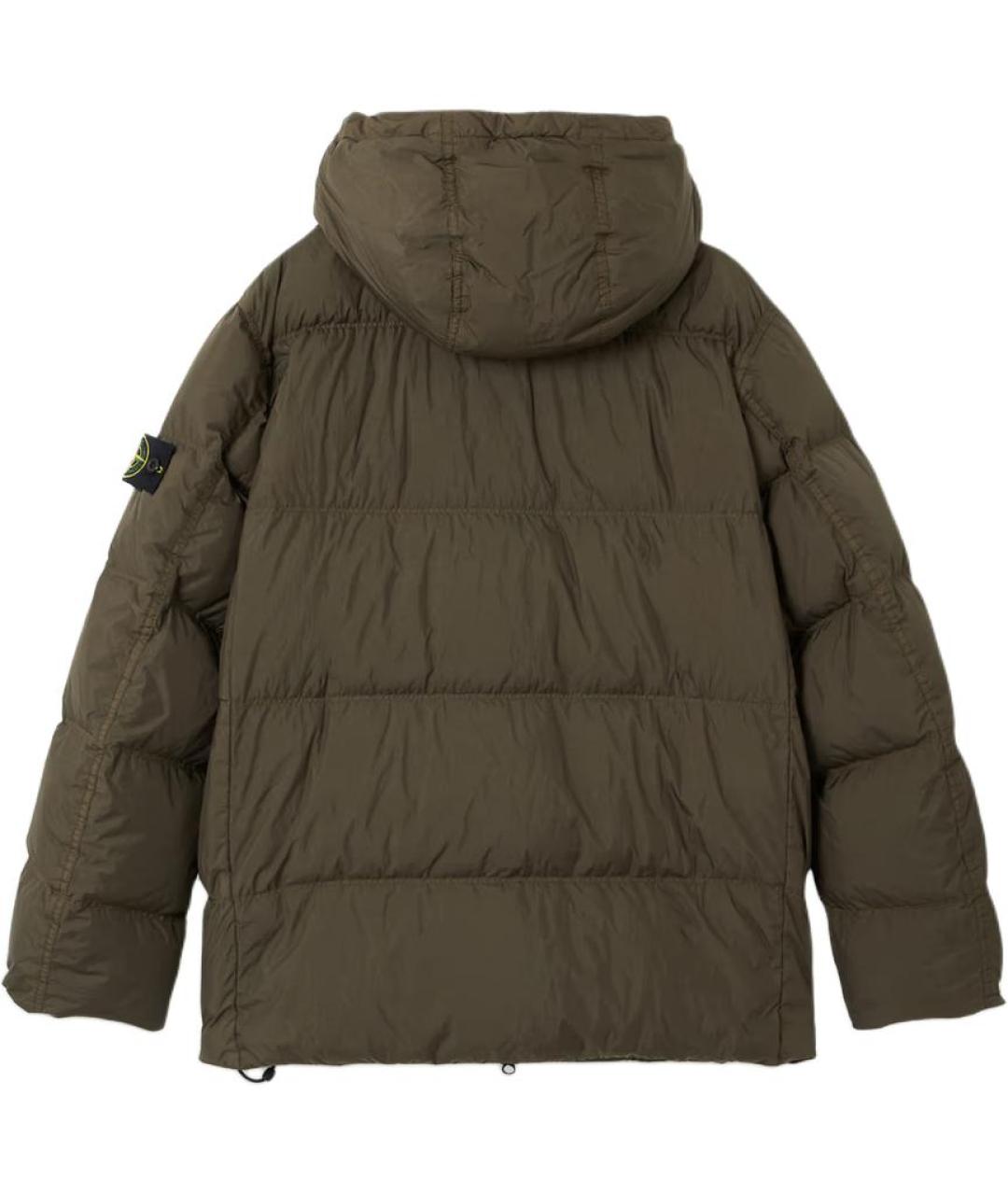 STONE ISLAND Зеленый пуховик, фото 2