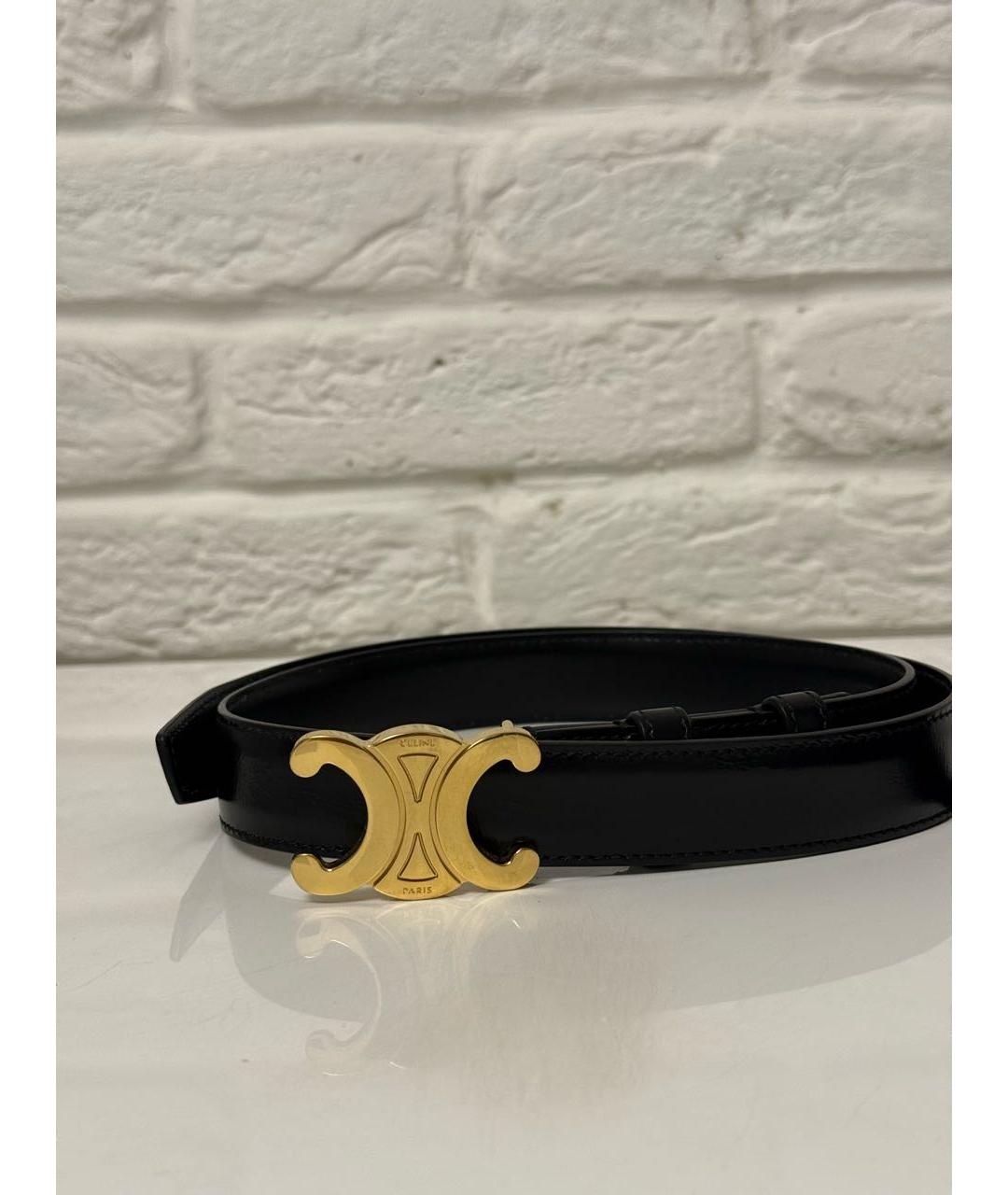 CELINE Черный кожаный ремень, фото 4