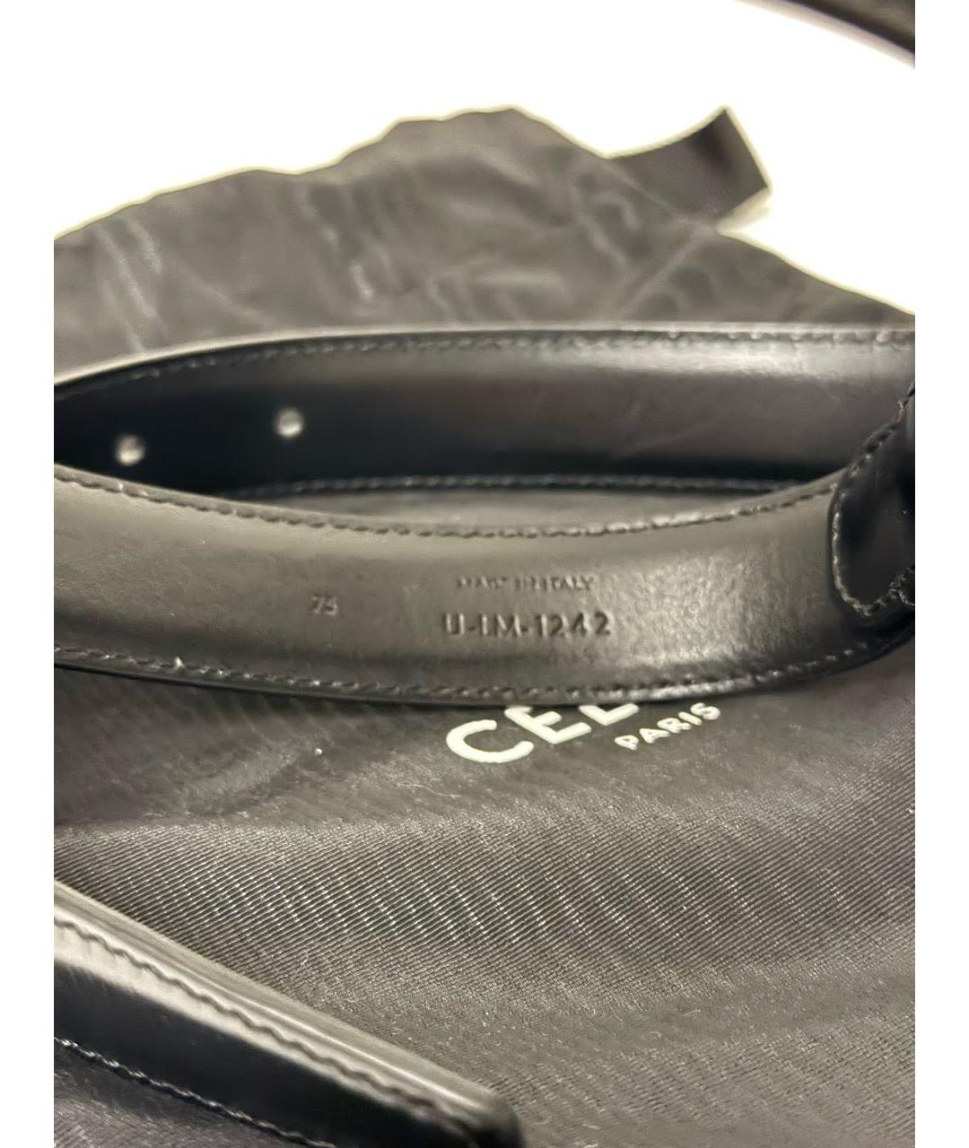 CELINE Черный кожаный ремень, фото 3