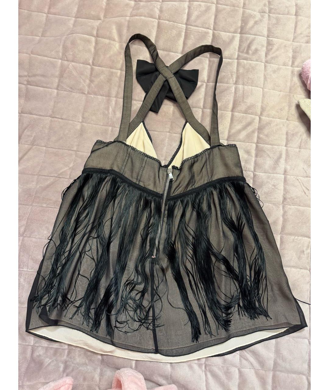 DOLCE&GABBANA Черная шелковая майка, фото 2