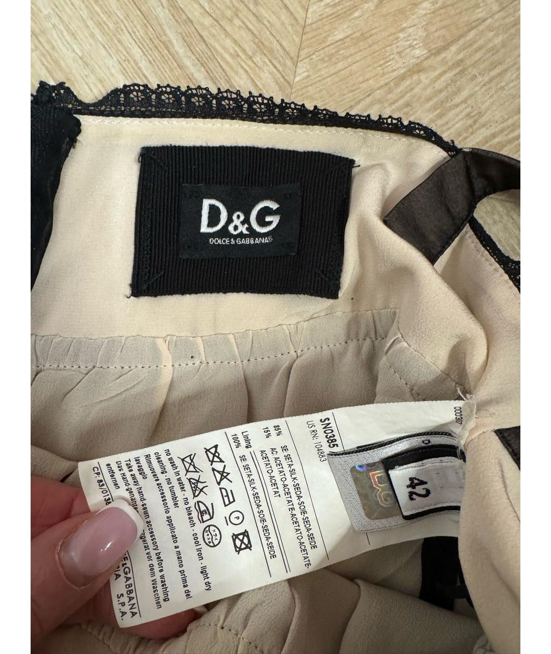 DOLCE&GABBANA Черная шелковая майка, фото 3