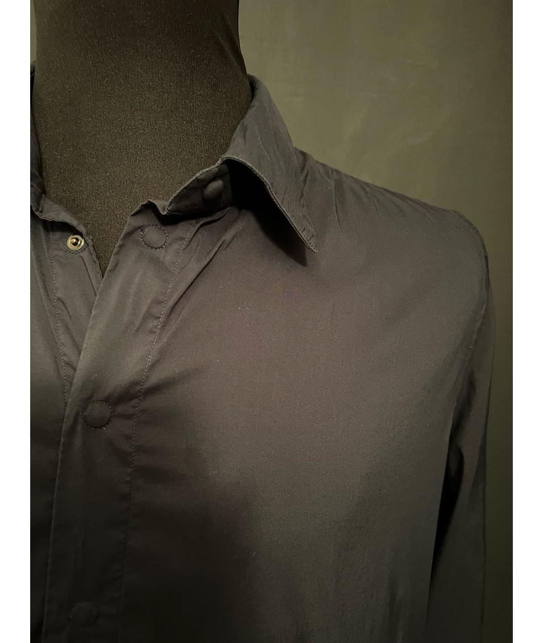 GIORGIO ARMANI Темно-синяя хлопковая кэжуал рубашка, фото 4