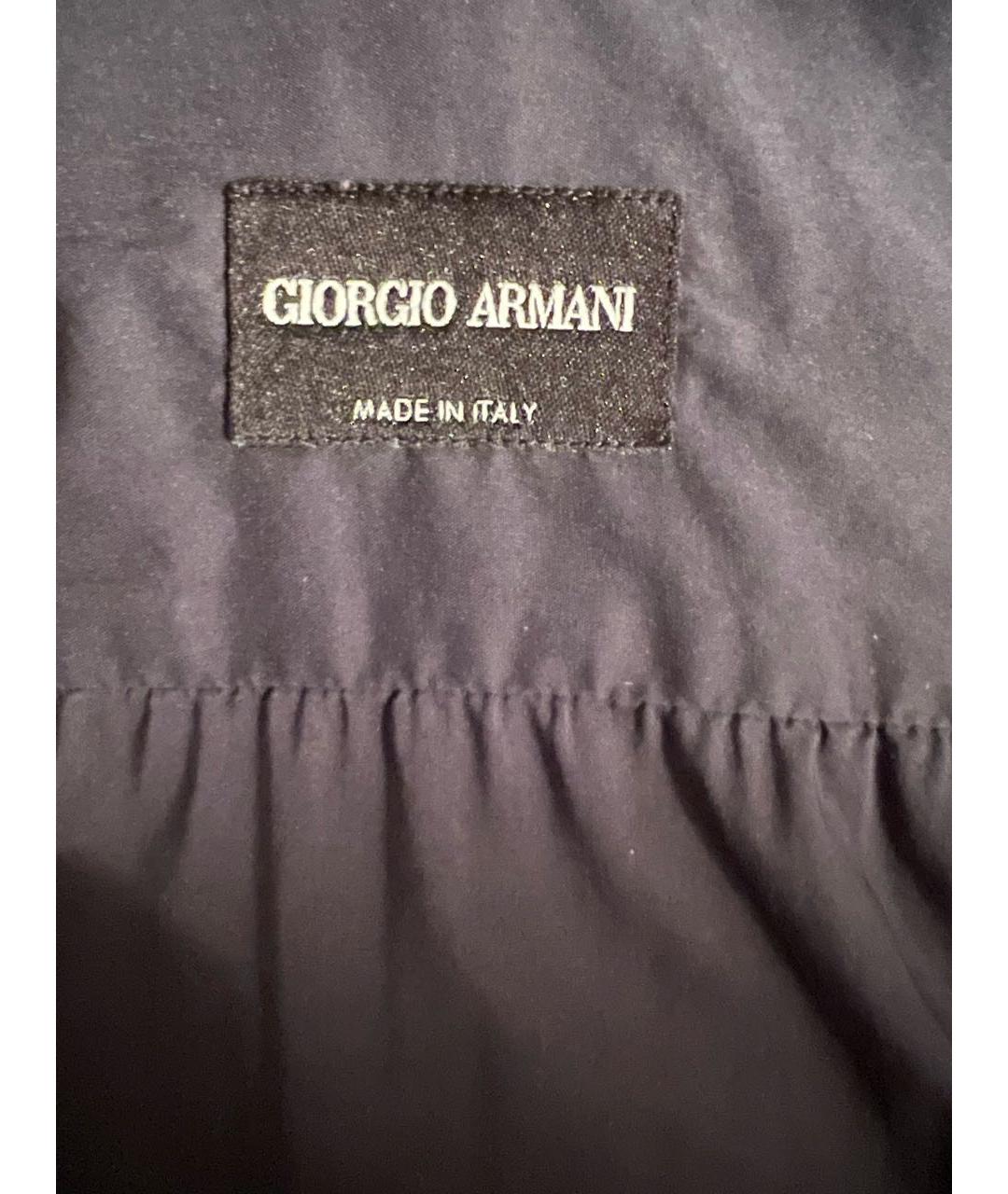 GIORGIO ARMANI Темно-синяя хлопковая кэжуал рубашка, фото 3