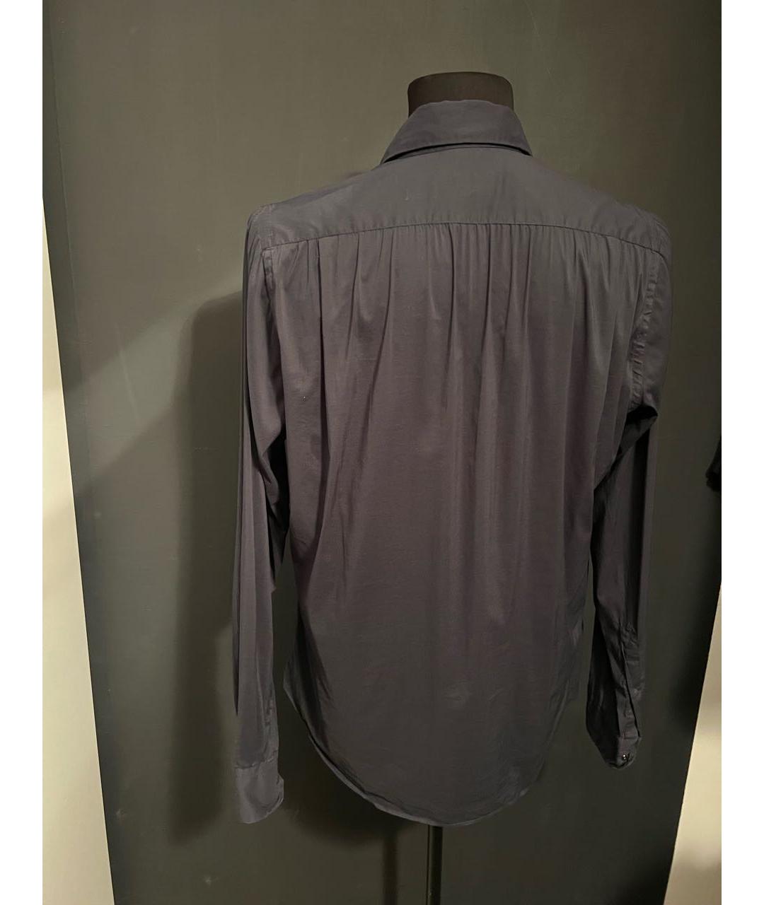 GIORGIO ARMANI Темно-синяя хлопковая кэжуал рубашка, фото 2