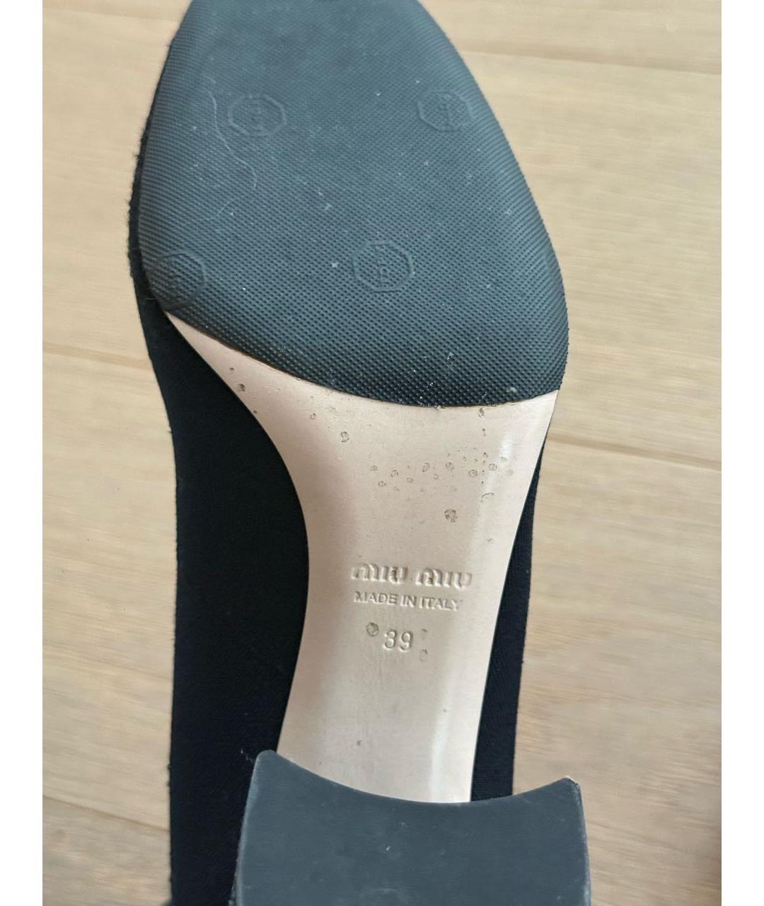 MIU MIU Черные текстильные ботильоны, фото 5