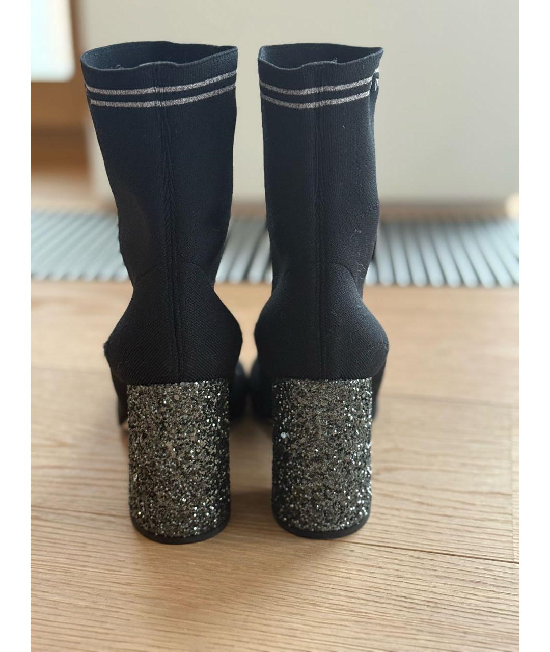 MIU MIU Черные текстильные ботильоны, фото 4