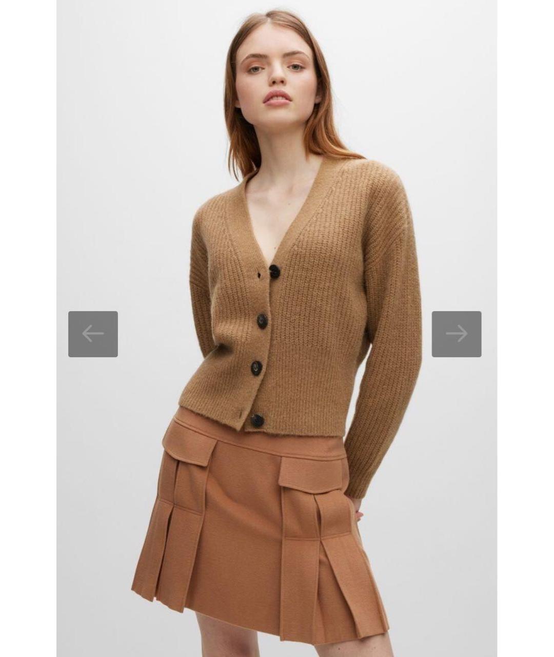 HUGO Бежевый шерстяной кардиган, фото 6