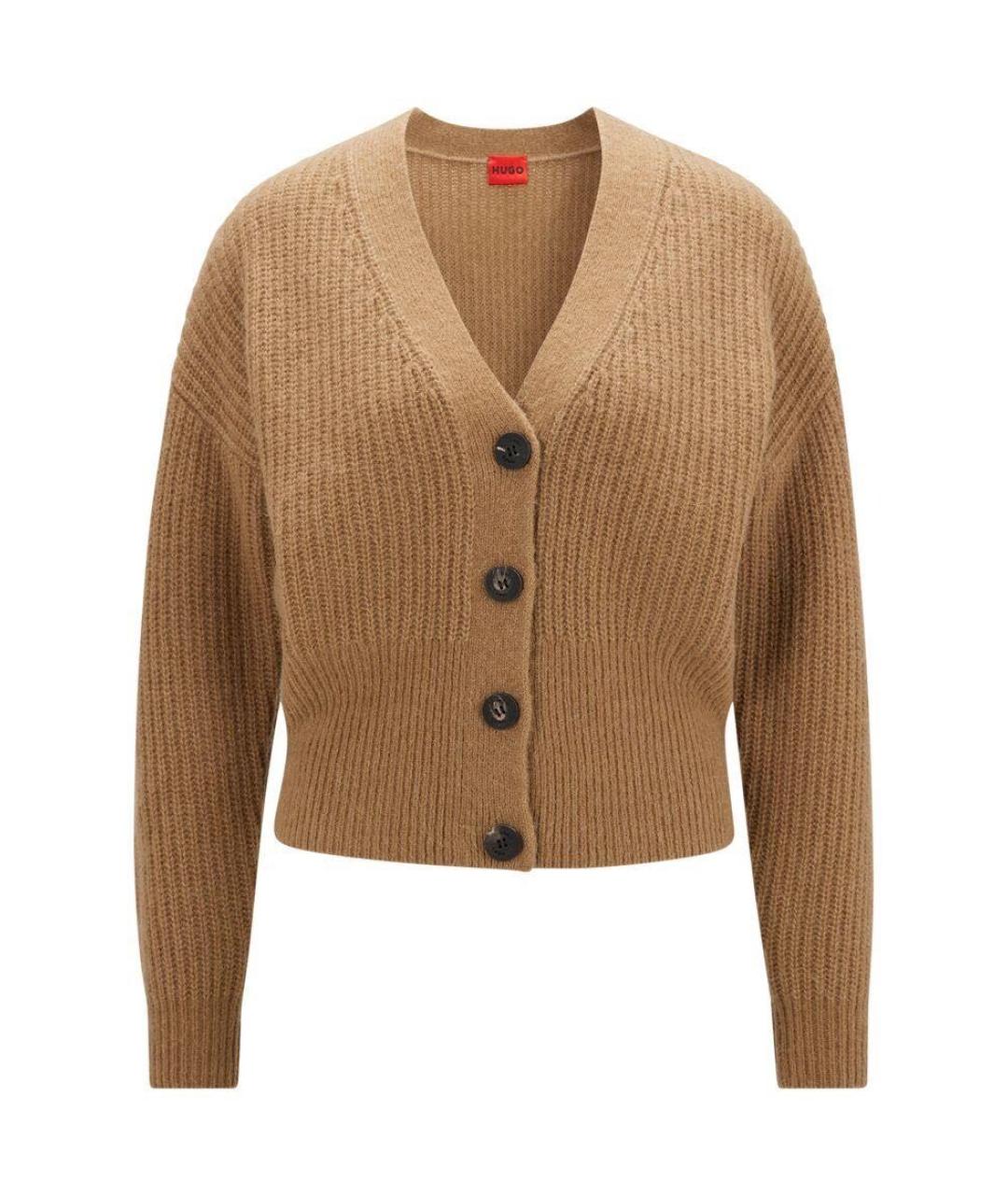 HUGO Бежевый шерстяной кардиган, фото 1