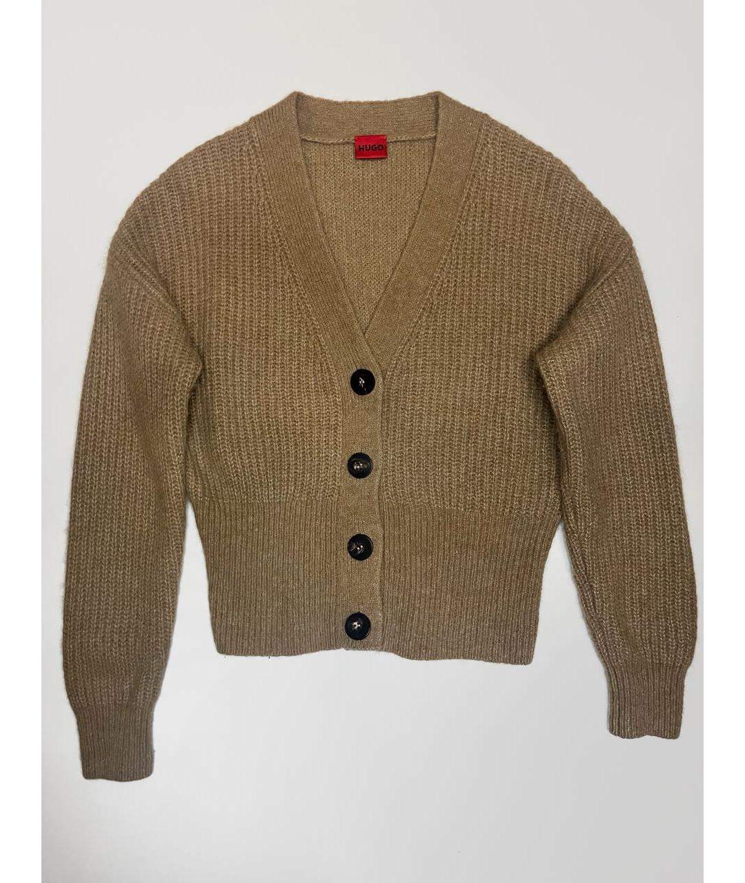 HUGO Бежевый шерстяной кардиган, фото 2
