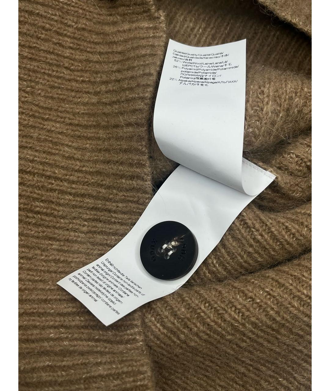 HUGO Бежевый шерстяной кардиган, фото 5