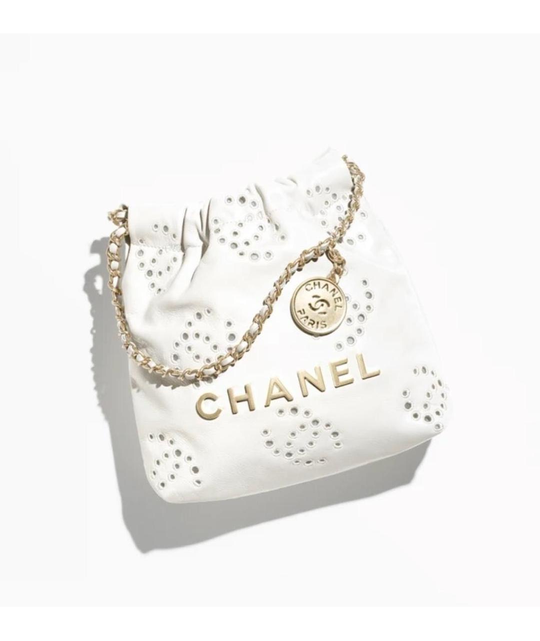 CHANEL Белая кожаная сумка через плечо, фото 3