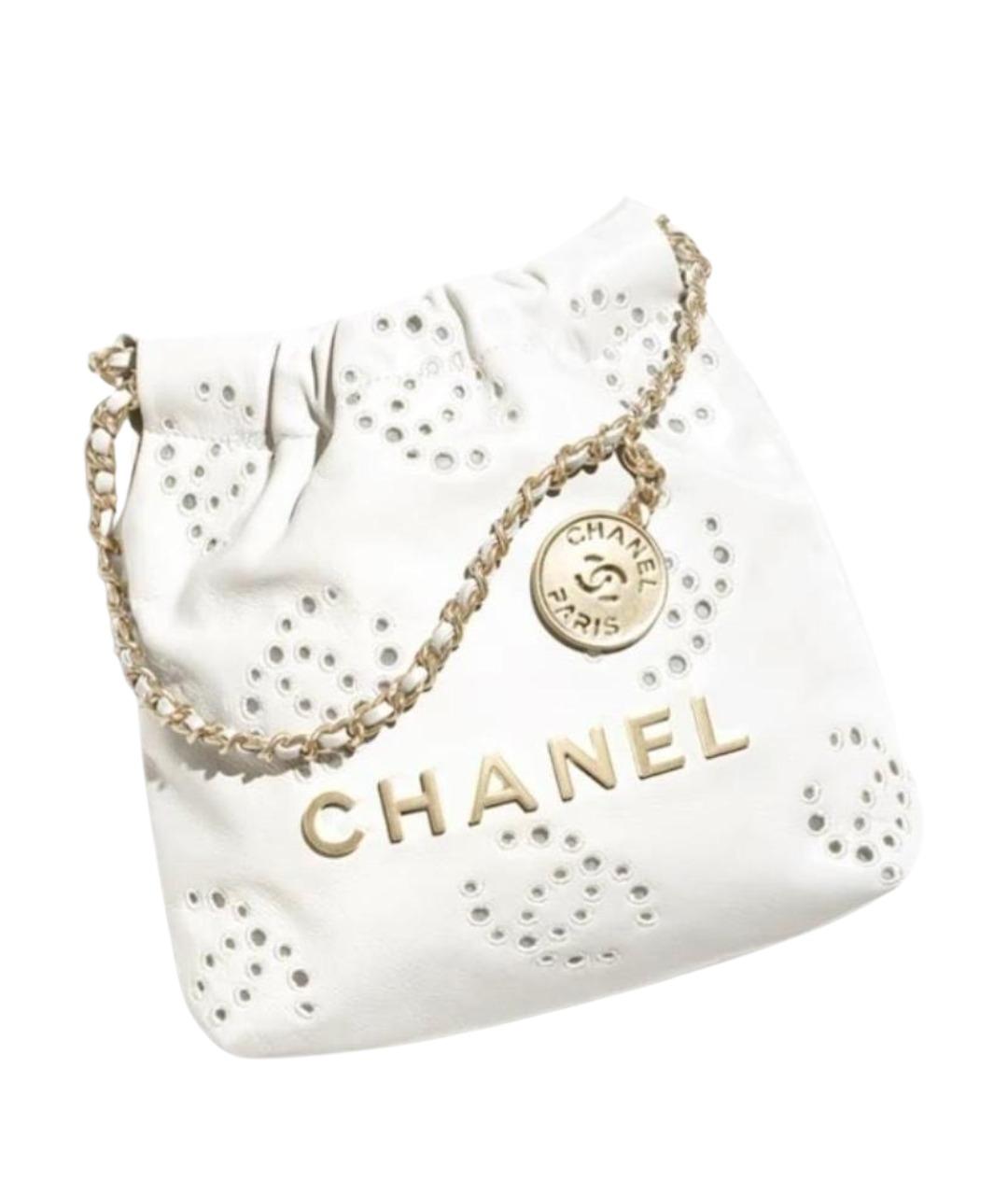 CHANEL Белая кожаная сумка через плечо, фото 1