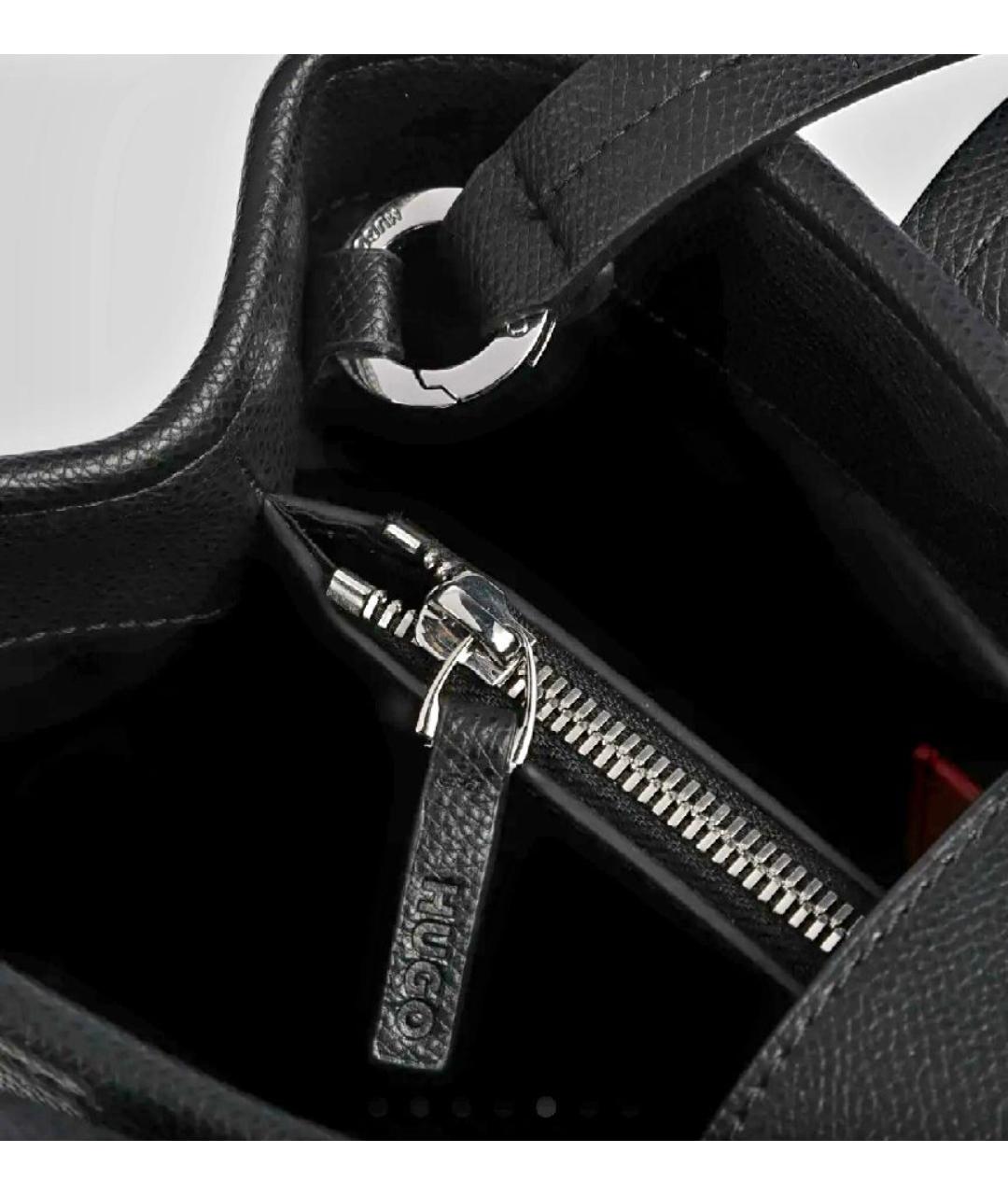 HUGO Черная сумка тоут из искусственной кожи, фото 3