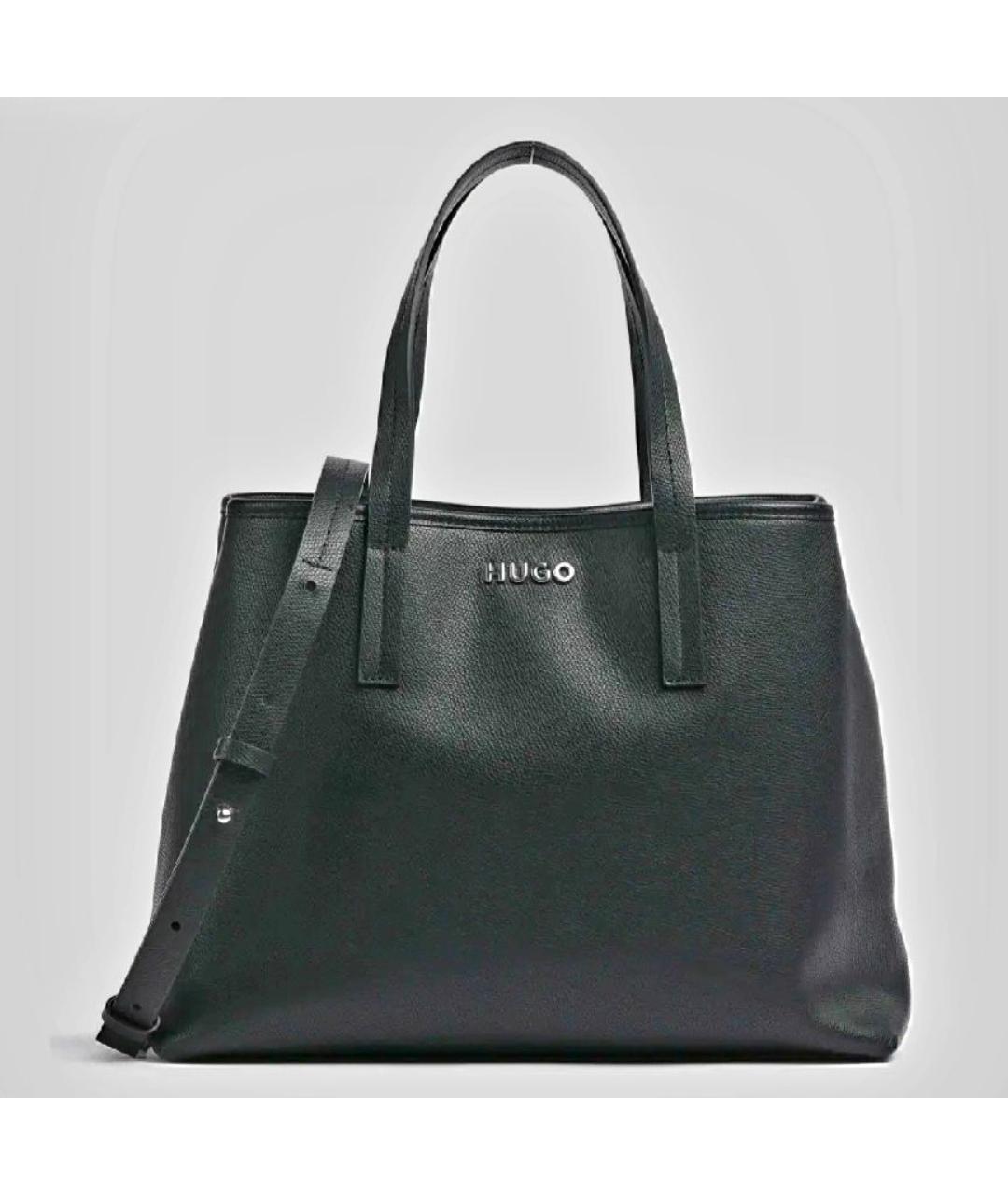 HUGO Черная сумка тоут из искусственной кожи, фото 5