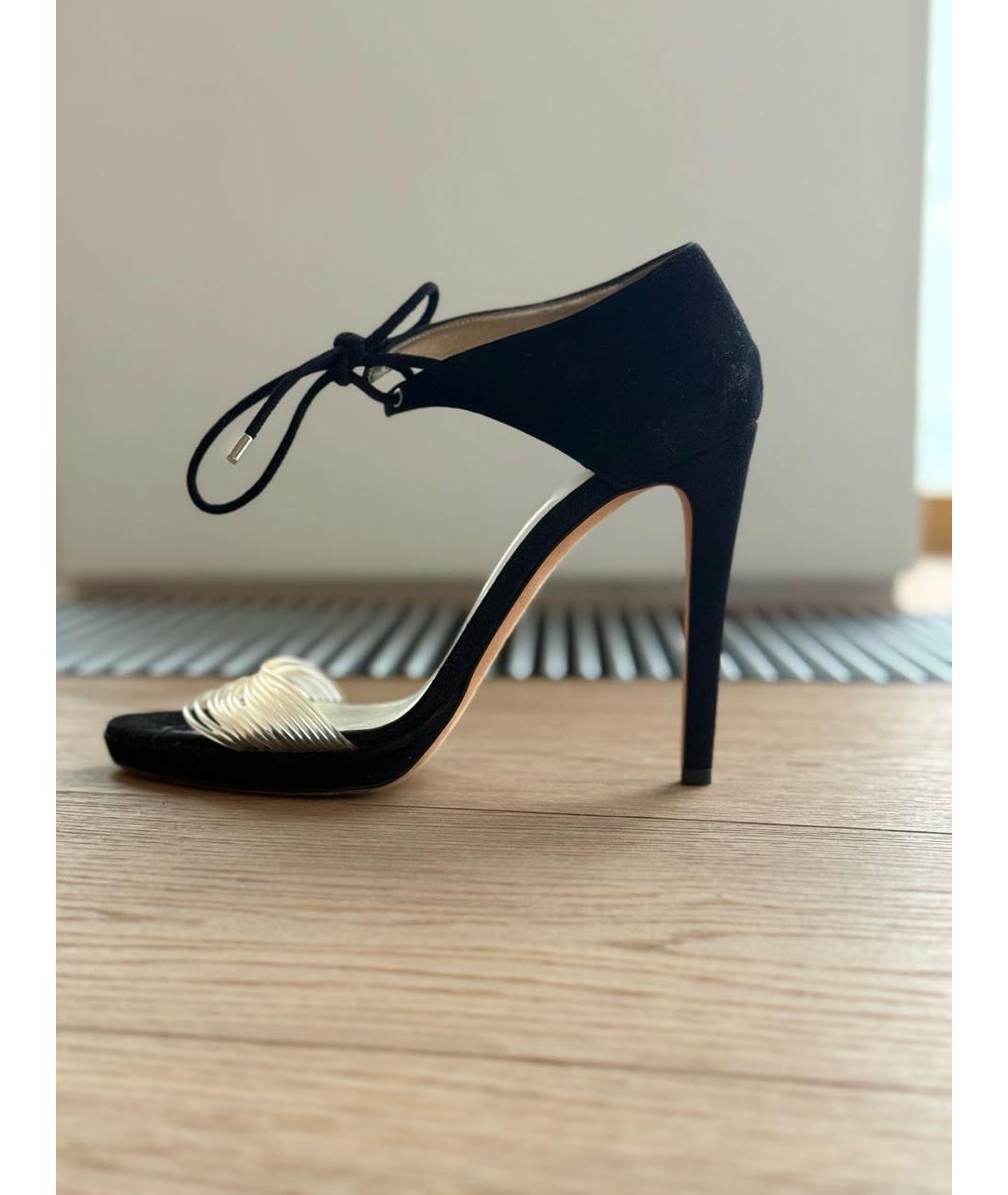 GIORGIO ARMANI Черные замшевые босоножки, фото 2