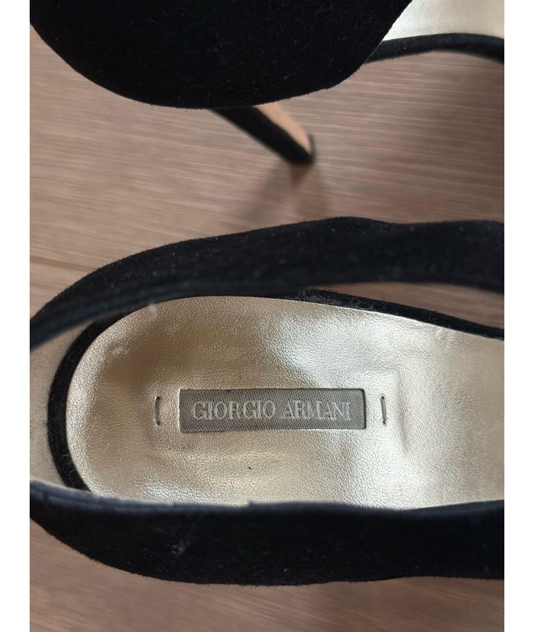 GIORGIO ARMANI Черные замшевые босоножки, фото 7