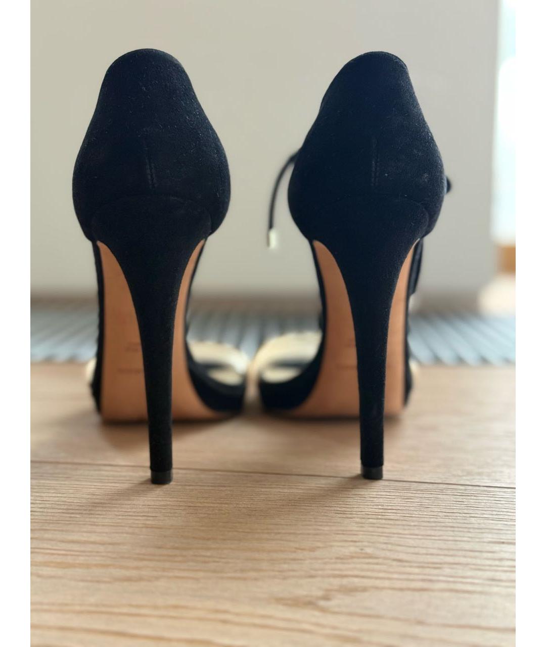 GIORGIO ARMANI Черные замшевые босоножки, фото 4