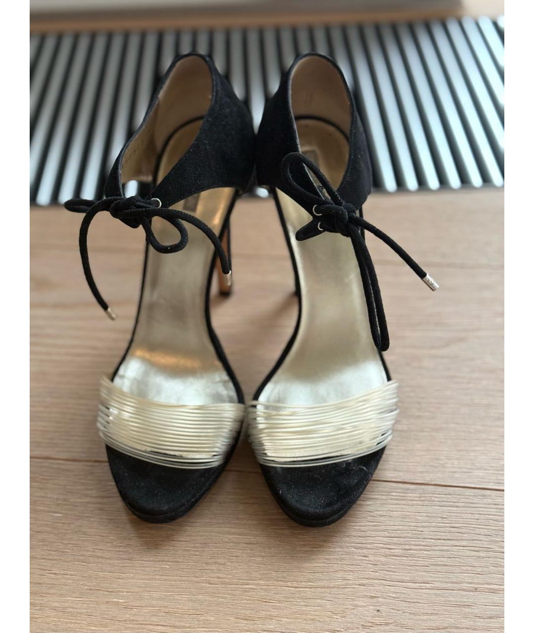 GIORGIO ARMANI Черные замшевые босоножки, фото 3