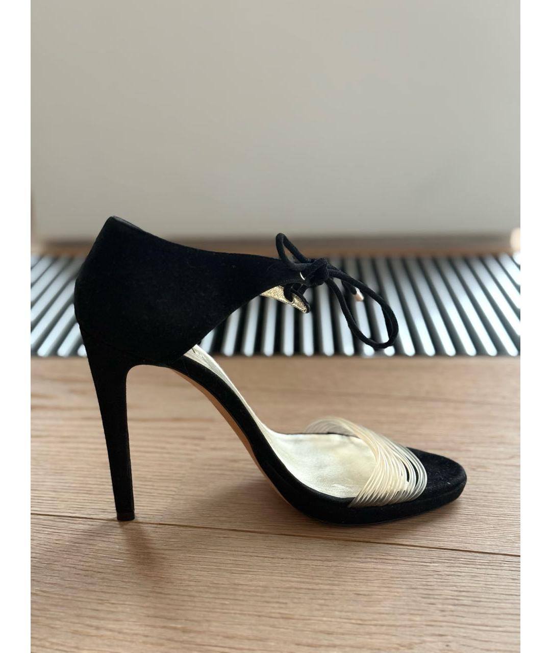 GIORGIO ARMANI Черные замшевые босоножки, фото 8