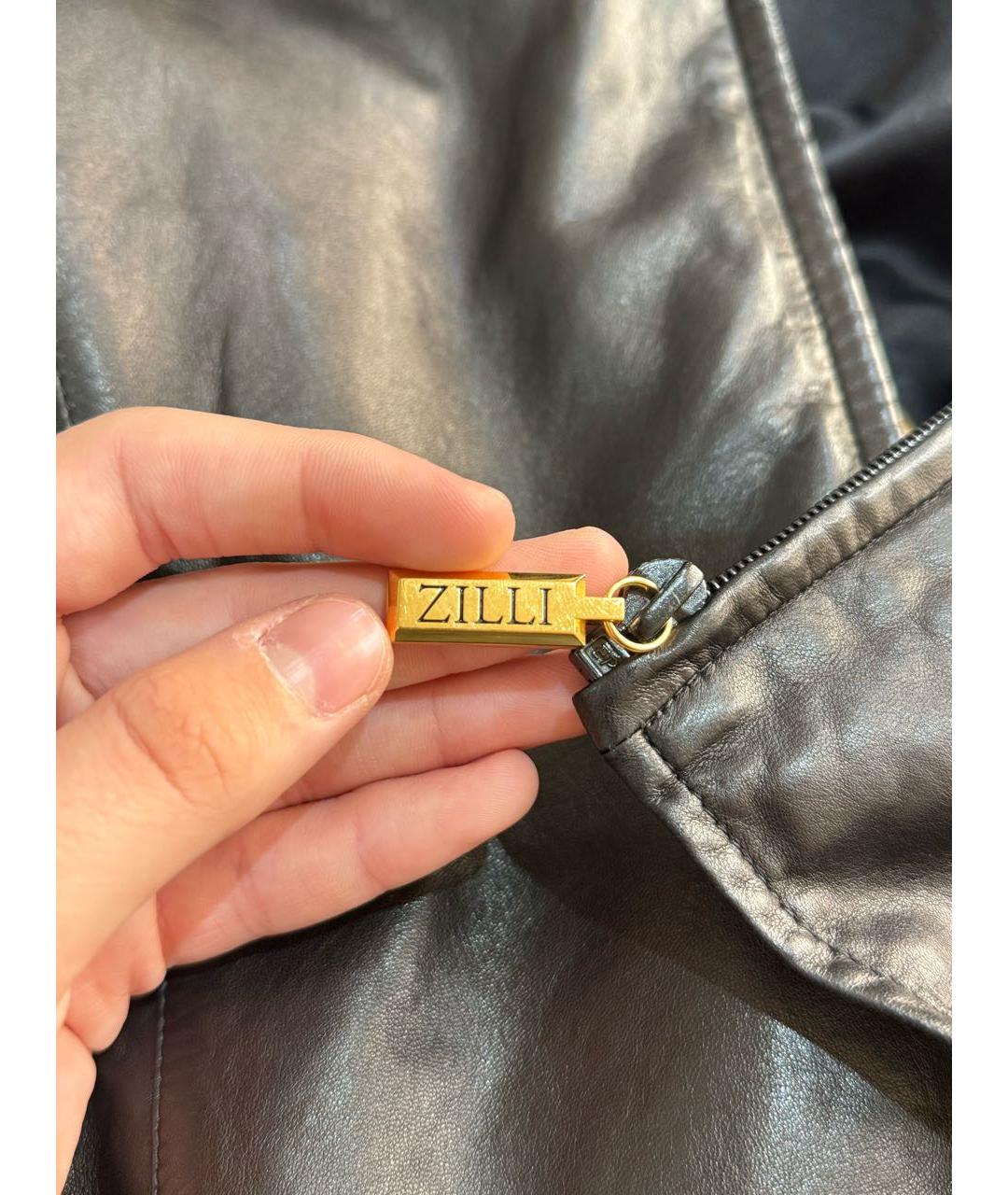 ZILLI Черная кожаная куртка, фото 4