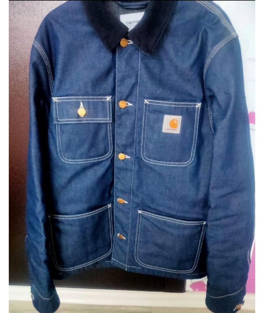 CARHARTT WIP Темно-синяя хлопковая куртка, фото 4