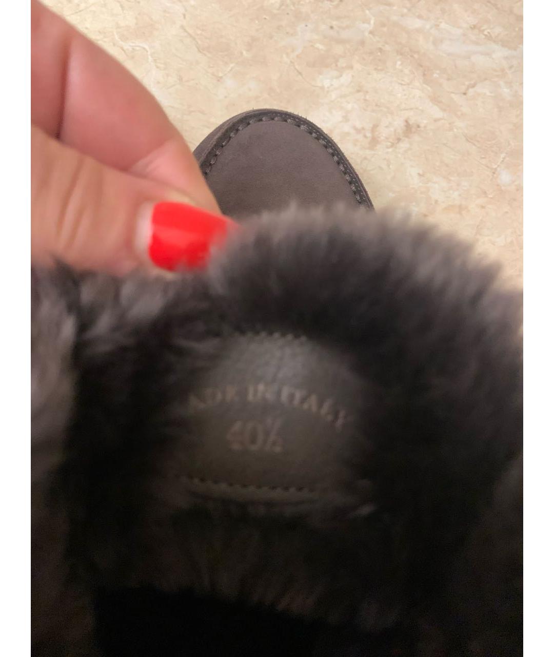 LORO PIANA Коричневые замшевые ботинки, фото 5