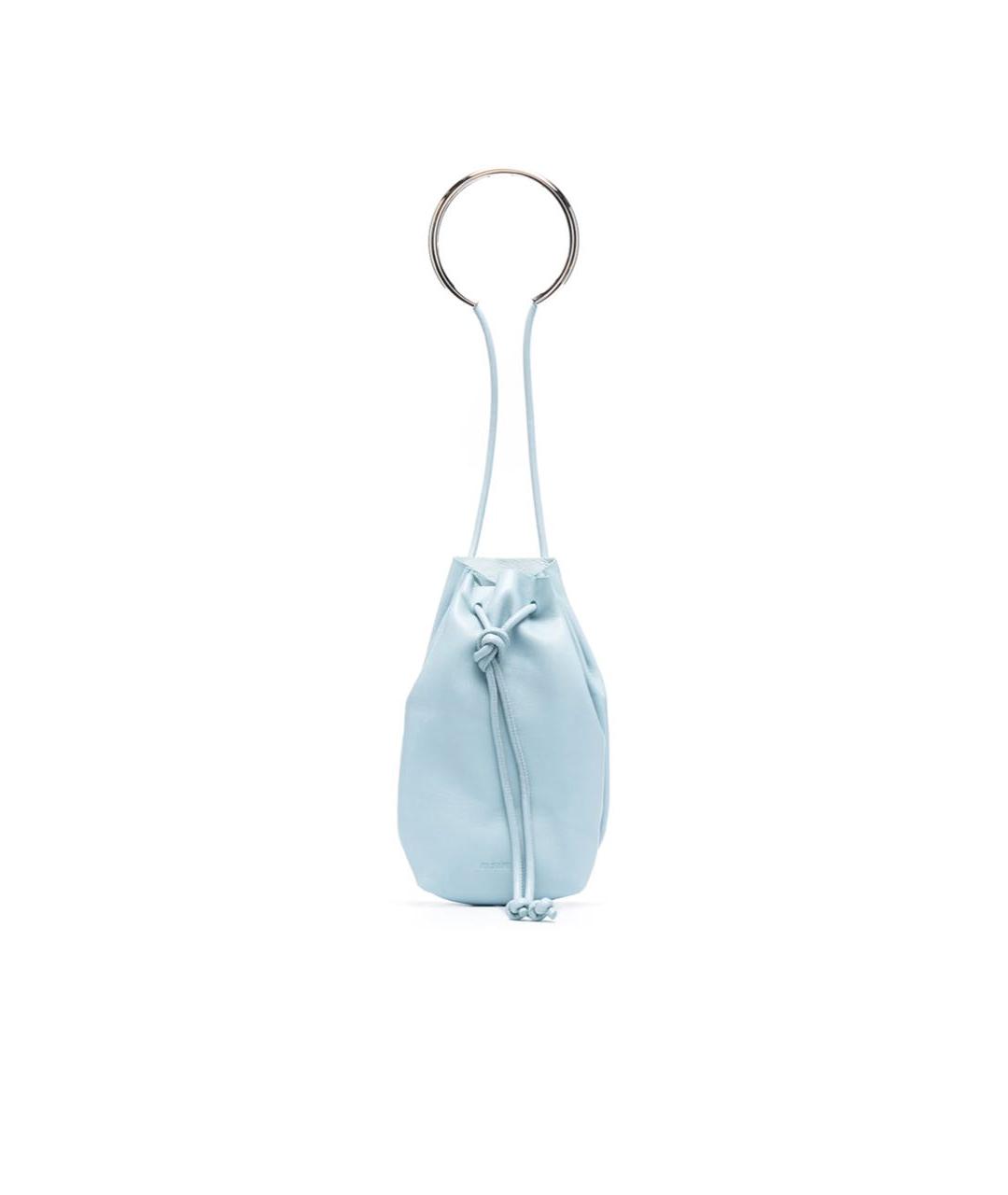 JIL SANDER Голубая кожаная сумка с короткими ручками, фото 1