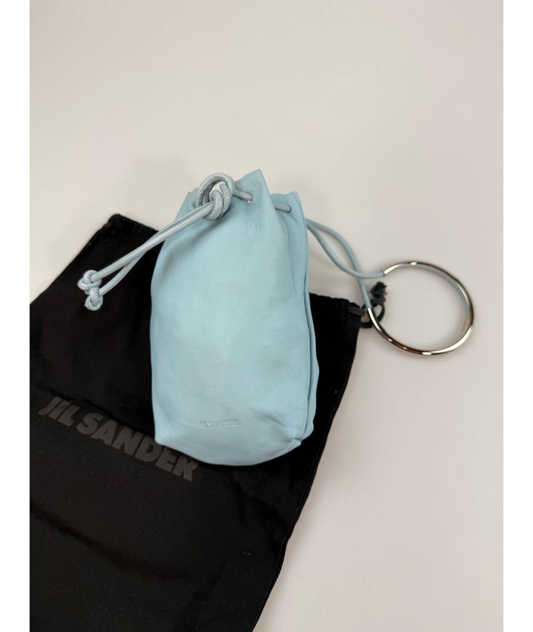 JIL SANDER Голубая кожаная сумка с короткими ручками, фото 2