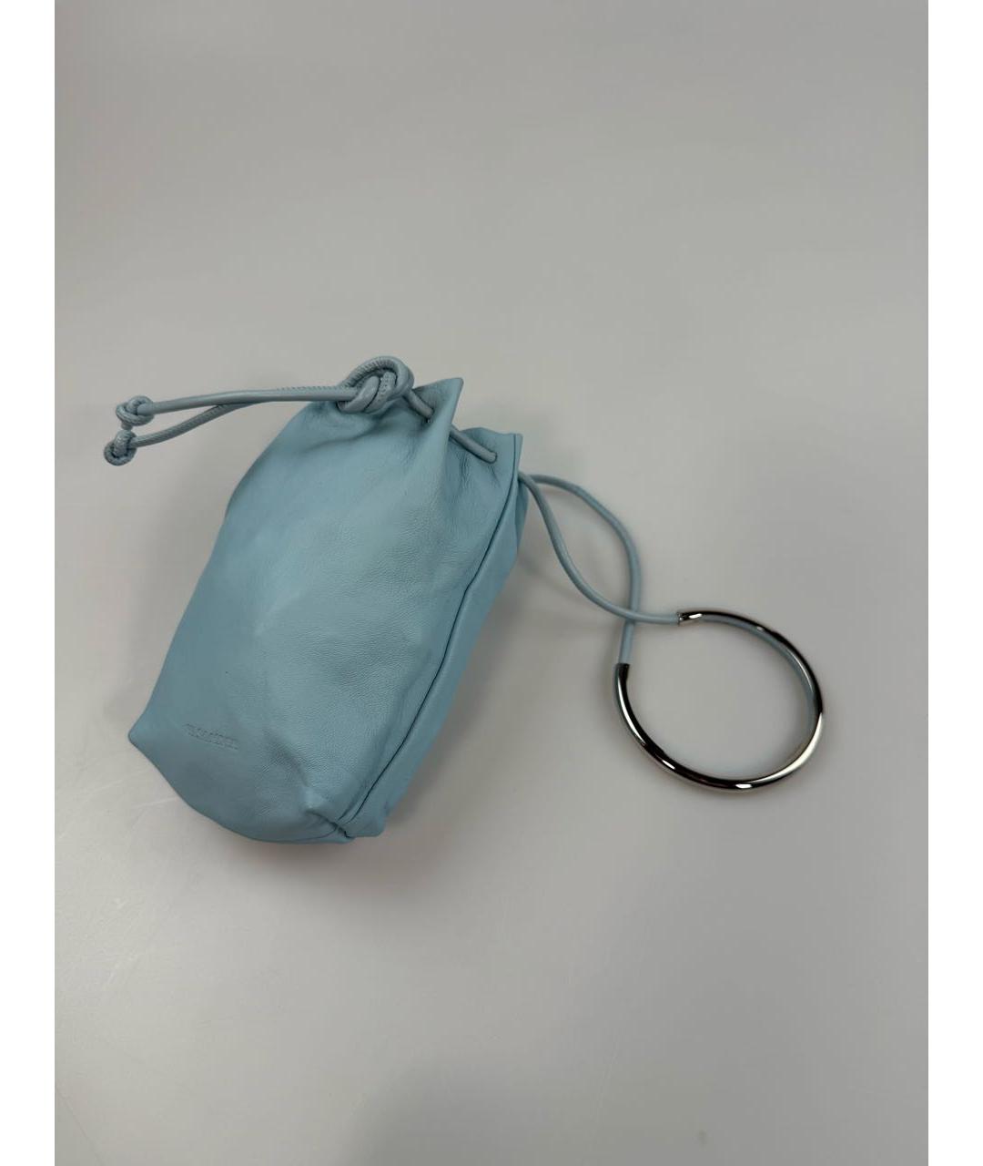 JIL SANDER Голубая кожаная сумка с короткими ручками, фото 4