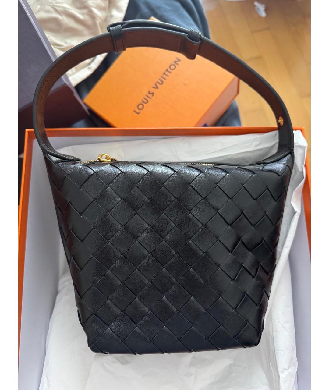 BOTTEGA VENETA Черная кожаная сумка с короткими ручками, фото 2