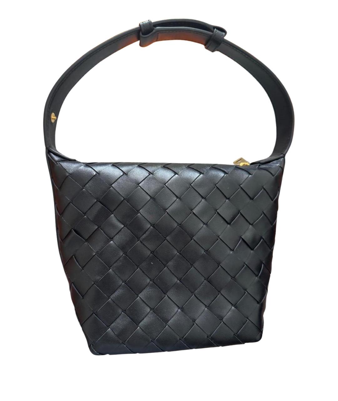 BOTTEGA VENETA Черная кожаная сумка с короткими ручками, фото 1