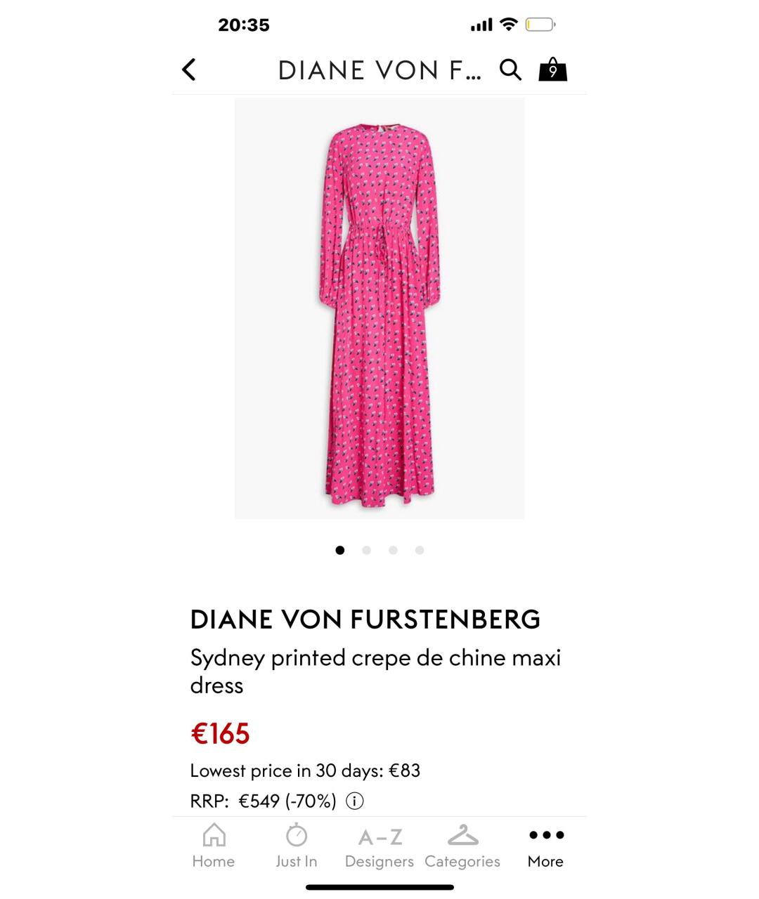 DIANE VON FURSTENBERG Розовое креповое повседневное платье, фото 6