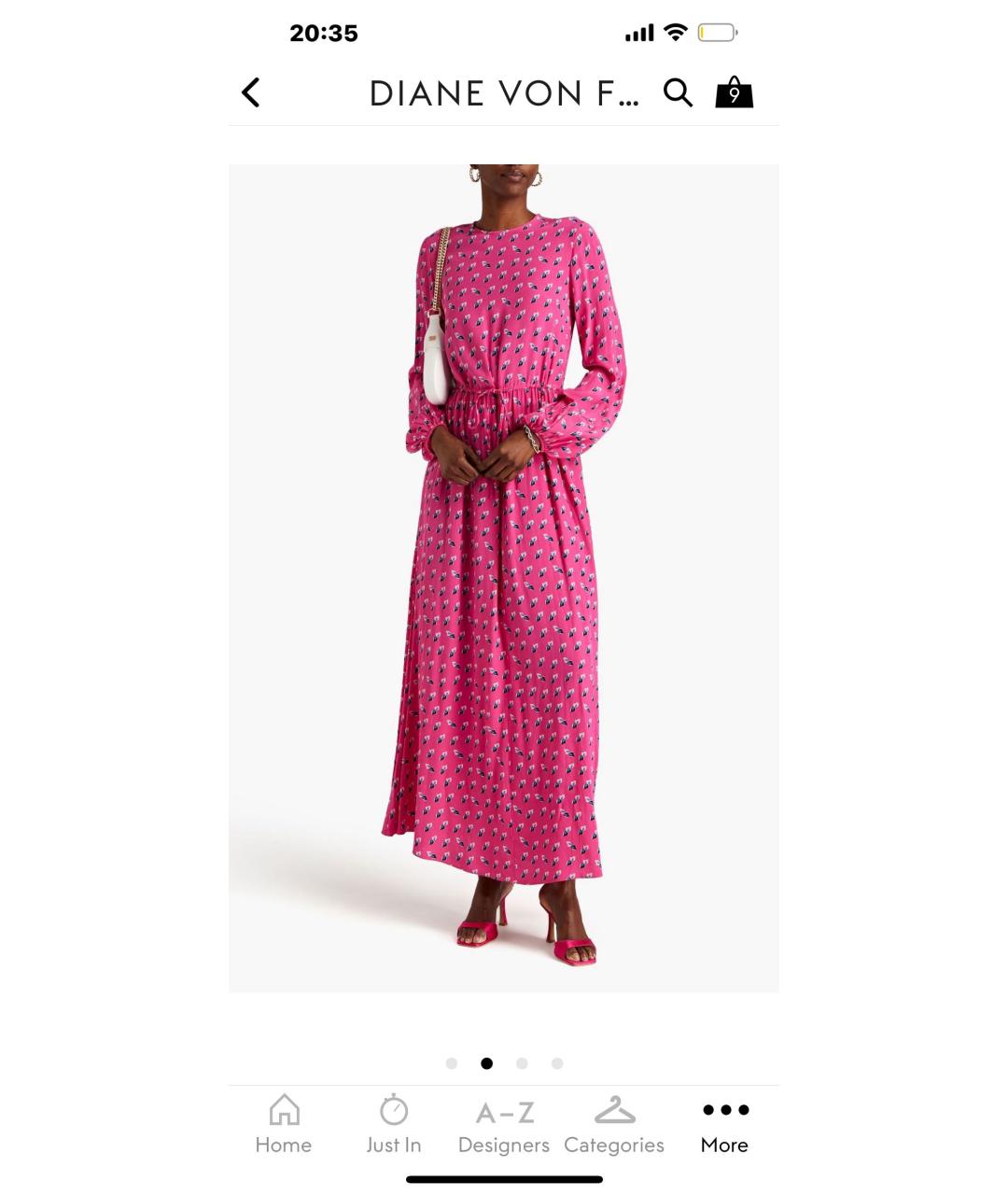 DIANE VON FURSTENBERG Розовое креповое повседневное платье, фото 5