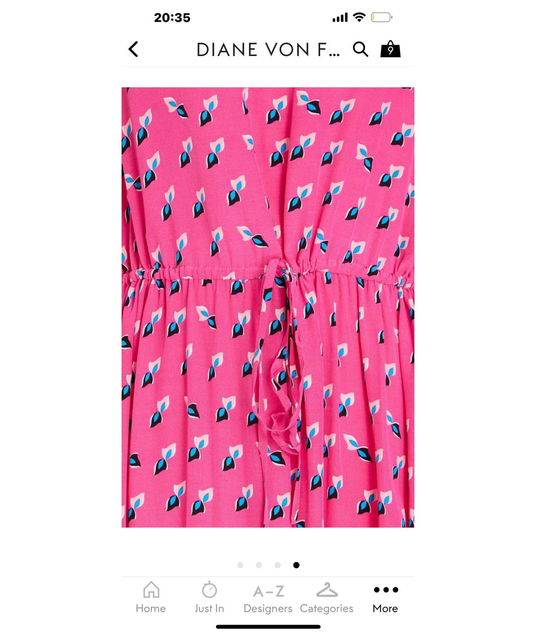 DIANE VON FURSTENBERG Розовое креповое повседневное платье, фото 4