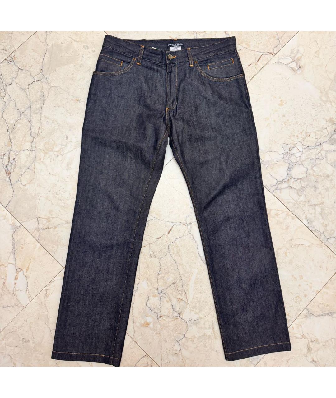 DOLCE&GABBANA Черные хлопковые прямые джинсы, фото 9