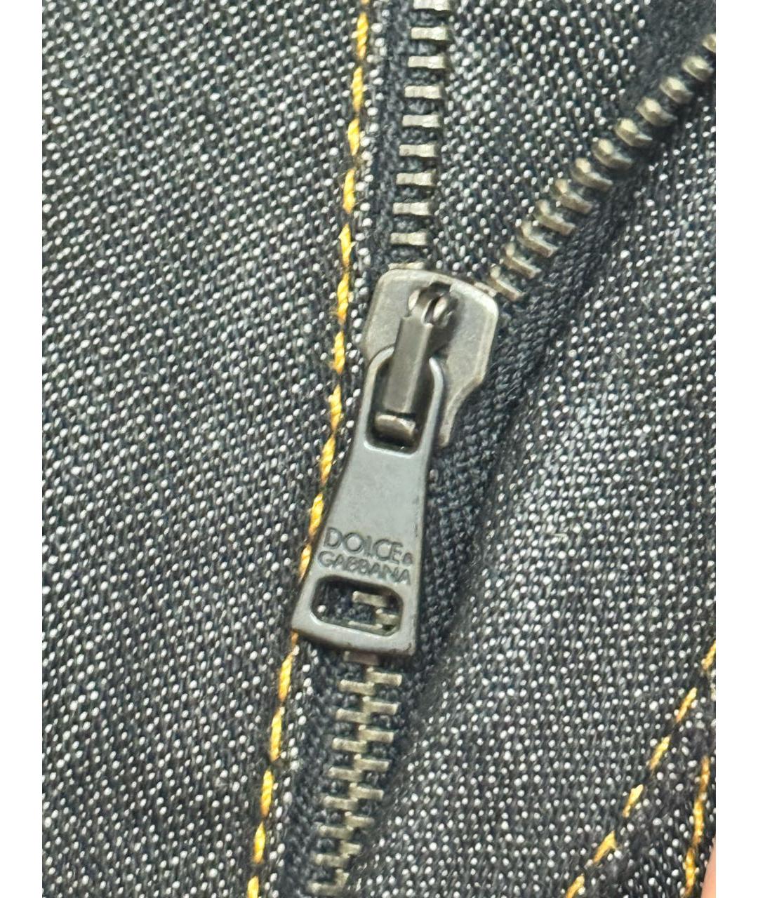 DOLCE&GABBANA Черные хлопковые прямые джинсы, фото 6